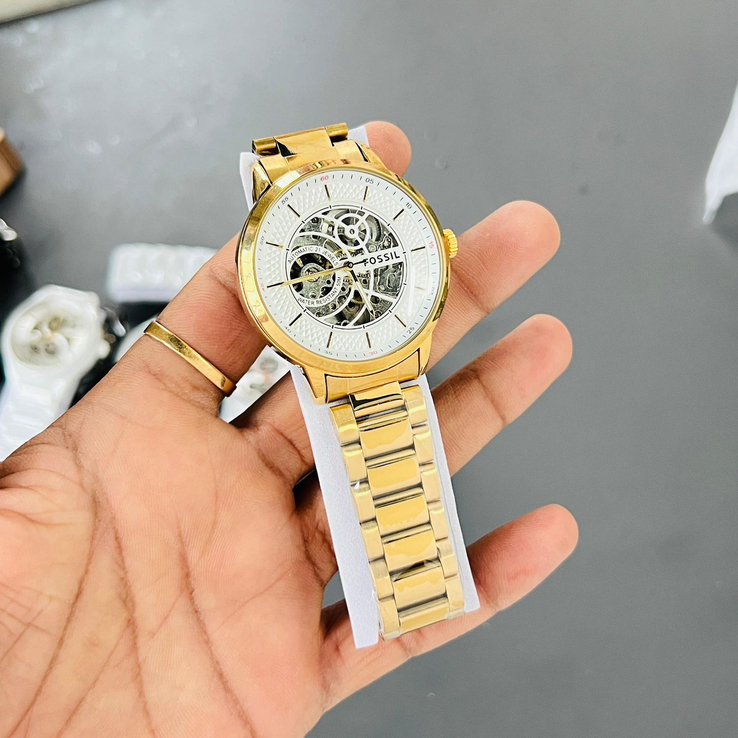 Fossil Automatic Skeleton Watch – Silver Stainless Steel