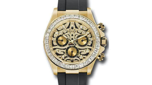 Rolex-Inspired Chronograph Skeleton Watch – Diamond Bezel & Rubber Strap