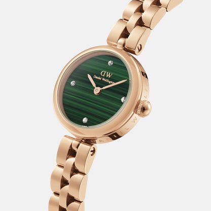 DANIEL WELLINGTON ELAN LUMINE ROSE GOLD MALACHITE DIAL WATCH